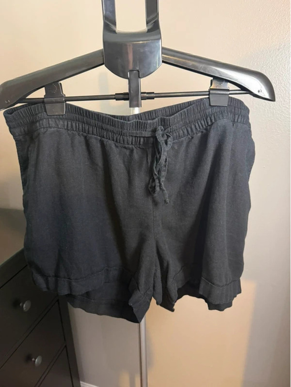 Old Navy Black Linen-Blend Pull-On Shorts Size XL
